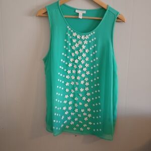 Charter Club Tank With Appliques Size L